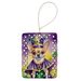 Chihuahua King Of Mardi Gras Porcelain Ornament Christmas Tree Hanging Decorations For Home Christmas Holiday, Rectangle, Gift, Multicolor_maomaolike.com