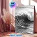 Surfing Themed Painting Poster, Monochrome Dynamic Ocean Wave & Surfer Poster, Captures Adventurous Ocean Energy, Ideal For Living Room, Bedroom And_maomaolike.com