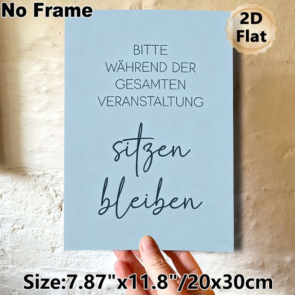 German Event Seated Reminder Painting Poster, Minimalist Light Blue Typographic Poster, Clear Event Notice For Event Venues, Auditoriums_maomaolike.com