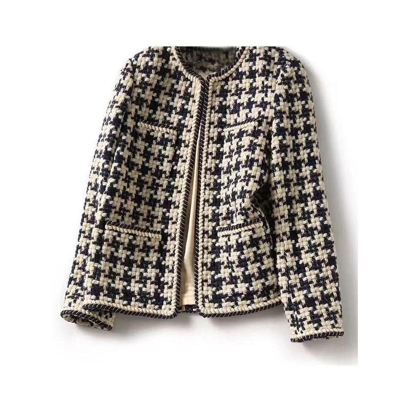 Women's Clothing Wool tweed jacket spring and autumn short style fashionable_maomaolike.com