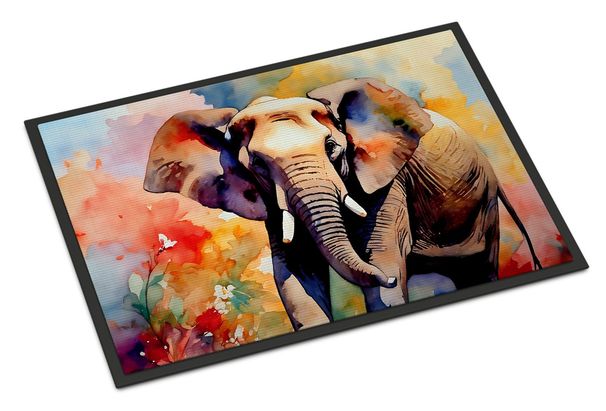 Elephant Doormat Front Door Mat Indoor Outdoor Rugs For Entryway, Non Slip Washable Low Pile, 24H X 36W_maomaolike.com