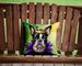 Boston Terrier King Of Mardi Gras Throw Pillow Machine Washable, Indoor Outdoor Decorative Pillow For Couch, Bed Or Patio, 14Hx14W_maomaolike.com
