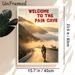 Cycling "Welcome To The Pain Cave" Painting Poster, Warm-toned Misty Mountain Sunrise & Cyclist Scene Poster, Motivational Decor Ideal For Home Gym_maomaolike.com