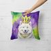 Samoyed King Of Mardi Gras Throw Pillow Machine Washable, Indoor Outdoor Decorative Pillow For Couch, Bed Or Patio, 18Hx18W_maomaolike.com