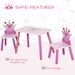 3-Piece Kids Wooden Table And Chair Set With Crown Pattern Gift For Girls Toddlers Arts Reading Writing Age 2-4 Years Pink_maomaolike.com