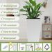 Indoor/Outdoor Modern Rattan Design Square Planter, 22.6 Inch White Plastic Large Planter With Automatic Watering System For Home And Garden (White, 22.6 Inch - 2 Pack)_maomaolike.com