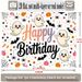 Happy Birthday Halloween Banner - 2D Flat Polyester Backdrop With Ghosts, Pumpkins, Bats, Spiders, Wall Hanging Party Decor_maomaolike.com