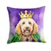 Goldendoodle King Of Mardi Gras Throw Pillow Machine Washable, Indoor Outdoor Decorative Pillow For Couch, Bed Or Patio, 14Hx14W_maomaolike.com