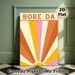 Sunrise Themed "Bore Da" Painting Poster, Warm-toned Retro Sunburst Pattern Poster, Cheerful Morning Greeting Decor Suitable For Living Room, Bedroom_maomaolike.com