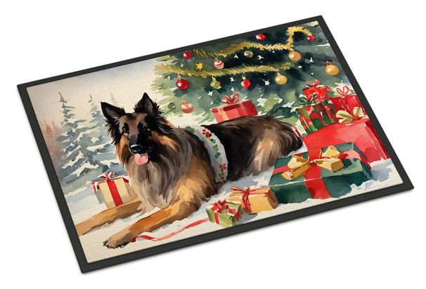 Belgian Tervuren Cozy Christmas Doormat Front Door Mat Indoor Outdoor Rugs For Entryway, Non Slip Washable Low Pile, 24H X 36W_maomaolike.com