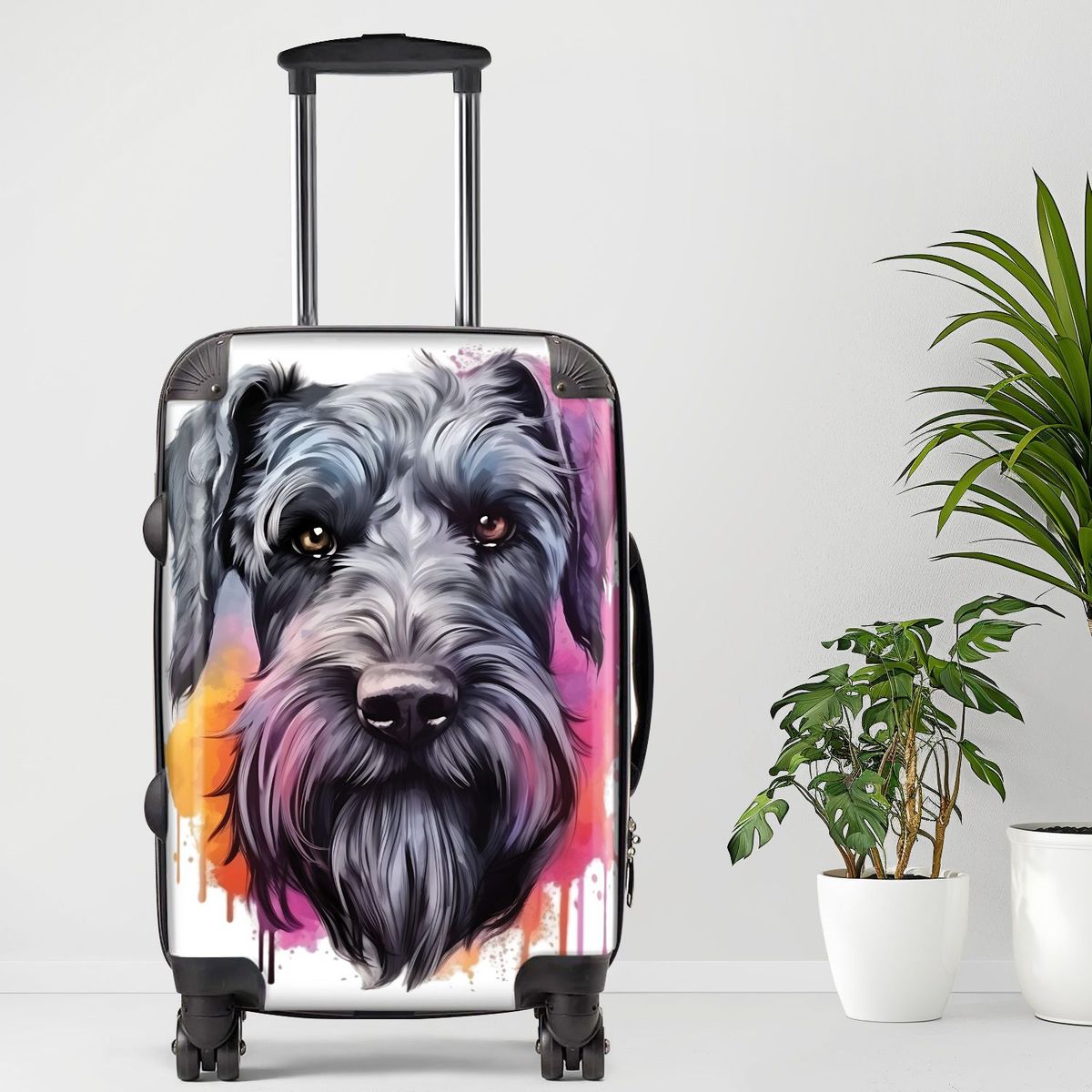 Giant Schnauzer Luggage, 20/24/28 Inch Luggage, Carry-On, Custom Luggage, Luggage Set, Suitcase, Travel, Vacation, Cabin Suitcase, Custom Suitcase, Personalized Luggage_maomaolike.com
