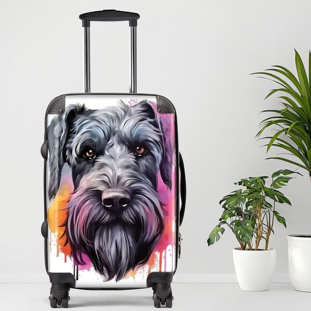 Giant Schnauzer Luggage, 20/24/28 Inch Luggage, Carry-On, Custom Luggage, Luggage Set, Suitcase, Travel, Vacation, Cabin Suitcase, Custom Suitcase, Personalized Luggage_maomaolike.com