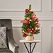 2'RED/GOLD DECORATION BURLAP Tree WITH 50 WARM WHITE LED LIGHTS-BATTERY OPERATED_maomaolike.com