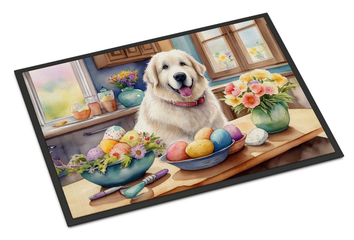 Decorating Easter Great Pyrenees Doormat Front Door Mat Indoor Outdoor Rugs For Entryway, Non Slip Washable Low Pile, 24H X 36W_maomaolike.com