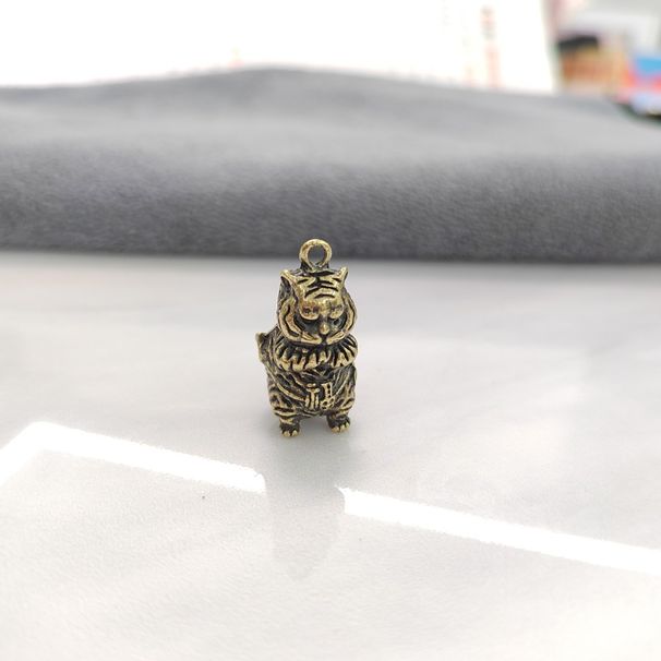 Copper-Plated Creative Mini Retro 3D Keychain Zodiac Tiger Car Key Bag Pendant Small Accessories Wholesale_maomaolike.com