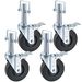 VEVOR Baker Scaffold Wheels 4 Pack 5" Scaffolding Wheels 1" Solid Round Stem 280LBS Wheels For Scaffolding Rubber Scaffold Wheels With Dual Locking Heavy Duty Casters Capacity_maomaolike.com