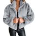Women's Clothing clothing autumn and winter rabbit fur fur zipper cardigan plush warm jacket_maomaolike.com