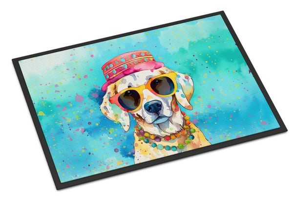 Hippie Dawg Doormat Front Door Mat Indoor Outdoor Rugs For Entryway, Non Slip Washable Low Pile, 24H X 36W_maomaolike.com
