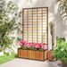 Wooden Raised Garden Bed With Trellis, Removable Pots For Backyard-Teak_maomaolike.com