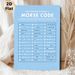 International Morse Code Painting Poster, Clear Light-blue Reference Chart Poster, Educational Reference For Learning Morse Code, Suitable For Home_maomaolike.com
