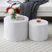 Round Coffee Table Set Of 2, Nesting Coffee Tables For MDF With Veneer .for Living Room,office,bedroom,Natural, 4Colors WHITE_maomaolike.com