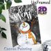 Snowman & "Let It Snow" Themed Painting Poster, Cozy Watercolor-style Snowman With Scarf Poster, Festive Winter Design With Snowflakes, Ideal For Home_maomaolike.com
