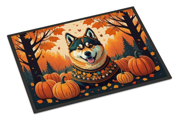 Akita Fall Doormat Front Door Mat Indoor Outdoor Rugs For Entryway, Non Slip Washable Low Pile, 24H X 36W_maomaolike.com