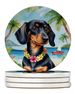 Dachshund Luau Large Sandstone Coasters Pack Of 4 Absorbent Round Coasters Decor Gifts For Men Or Women, 4 In, Multicolor_maomaolike.com