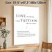 Love Themed Temporary Tattoo Guide Painting Poster, Minimalist Black & White Typographic Poster, Clear Step-by-Step Application Instructions, Ideal_maomaolike.com