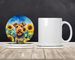 Airedale Terrier In Sunflowers Large Sandstone Coasters Pack Of 4 Absorbent Round Coasters Decor Gifts For Men Or Women, 4 In, Multicolor_maomaolike.com