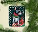 Boston Terrier Christmas Porcelain Ornament Christmas Tree Hanging Decorations For Home Christmas Holiday, Rectangle, Gift, Multicolor_maomaolike.com