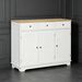 Modern Sideboard With Rubberwood Top, Buffet Cabinet With Storage Cabinets_maomaolike.com
