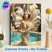 Roaring 20s Gatsby Style Painting Poster, Lavish Vintage Glamorous Flapper Lady Poster, With Glittering Gown & Grand Feather Decor, Elegant Retro_maomaolike.com
