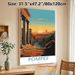 Pompeii Themed Painting Poster, Warm-toned Retro Ancient Ruins Sunset Scene Poster, Vintage Artistic Wall Decor Ideal For Living Room, Study And Home_maomaolike.com
