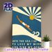 Sea Diving Themed Painting Poster, Retro Minimalist Swimmer & Sunlit Sea Scene Poster, Inspirational Ocean Quote Design, Ideal For Bedroom, Living_maomaolike.com