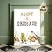 Adopt A Dinosaur Themed Painting Poster, Soft Watercolor Style Cute Party Dinosaurs With Floral Decor Poster, Charming Playful Design Ideal For Party_maomaolike.com