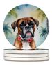 Boxer Luau Large Sandstone Coasters Pack Of 4 Absorbent Round Coasters Decor Gifts For Men Or Women, 4 In, Multicolor_maomaolike.com