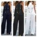 Women's new fashion casual backless solid color sleeveless suit wide-leg pants two-piece suit_maomaolike.com