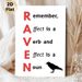 Grammar Reminder Painting Poster, Minimalist Typography With Raven Silhouette Poster, Practical Guide To Distinguish Affect & Effect, Ideal For Study_maomaolike.com