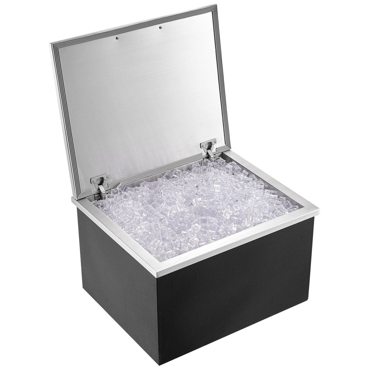 VEVOR Drop In Ice Chest, 28"L X 16"W X 17"H Stainless Steel Ice Cooler, Commercial Ice Bin With Hinged Cover, 40 Qt Outdoor Kitchen Ice Bar, Drain-pipe And Drain Plug Included, For Cold Wine Beer_maomaolike.com