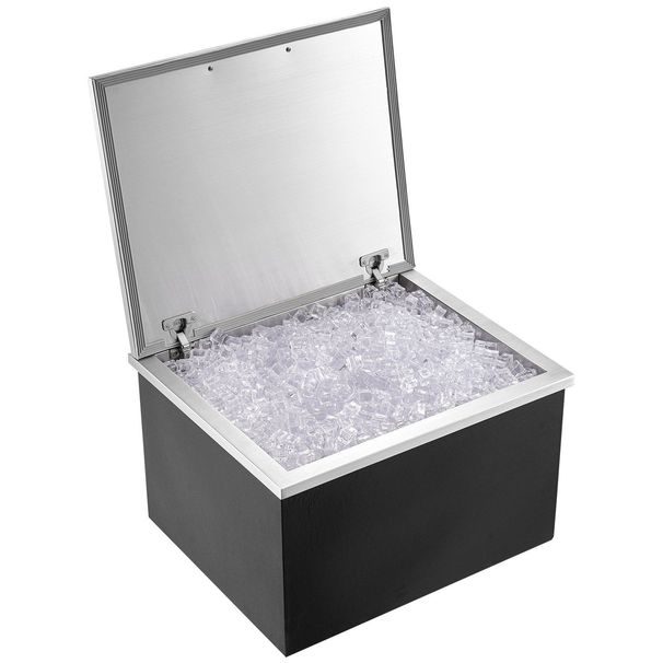 VEVOR Drop In Ice Chest, 28"L X 16"W X 17"H Stainless Steel Ice Cooler, Commercial Ice Bin With Hinged Cover, 40 Qt Outdoor Kitchen Ice Bar, Drain-pipe And Drain Plug Included, For Cold Wine Beer_maomaolike.com