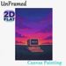 Retro Computer Pixel Art Painting Poster, Vibrant Sunset Sky Pixelated Nostalgic Scene Poster, Unique Nostalgic Vibe Ideal For Home Office, Bedroom_maomaolike.com