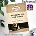 Vintage Humorous Welcome Painting Poster, Distressed Retro-style With Gramophone & Penguin Poster, Playful Witty Home Message Decor Ideal For_maomaolike.com