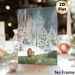 Winter Castle & Lion Themed Painting Poster, Soft Watercolor Fantasy Scene Poster, Whimsical Snowy Castle With Lion, Street Lamp And Open Book Design_maomaolike.com