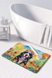 Bernese Mountain Dog Hippie Dawg Memory Foam Kitchen Mat Machine Washable Anti-Fatigue Mat Cushion Comfort Bath Mat Or Kitchen Rug_maomaolike.com