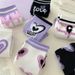 Unisex Purple love socks women's high appearance level mid-tube socks ins tide cartoon sport long_maomaolike.com