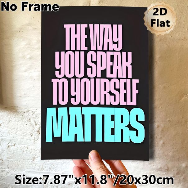 Inspirational Quote Painting Poster, Vibrant Color-block Typographic Poster, Motivational Self-talk Reminder, Ideal For Bedroom, Living Room And_maomaolike.com