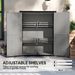 Wood Storage Shed, Outdoor Garden Shed With Asphalt Roof, 2 Shelves, Lockable Doors And Adjustable Feet, Gray_maomaolike.com