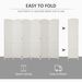 Room Divider, 6 Panel Folding Privacy Screen, 6FT Tall Portable Weave Partition Wall Divider For Bedroom, White_maomaolike.com