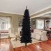7.5FT Black Slim Artificial Christmas Tree Includes Foldable Metal Stand_maomaolike.com